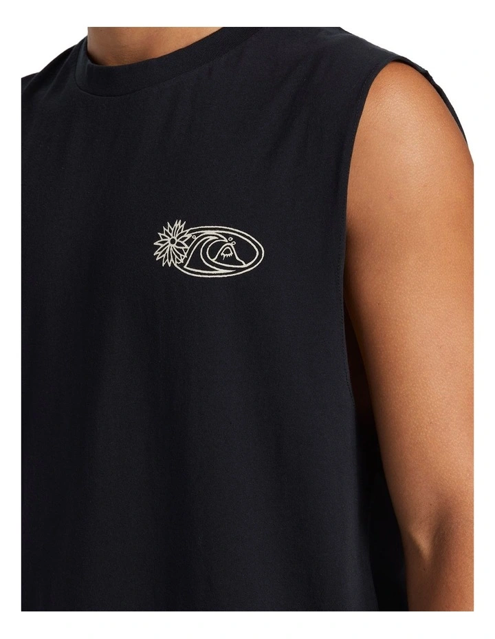 Right Point Muscle Tank in Black image 4