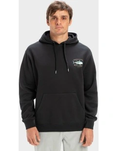Yellow Fins Pullover Hoodie in Black