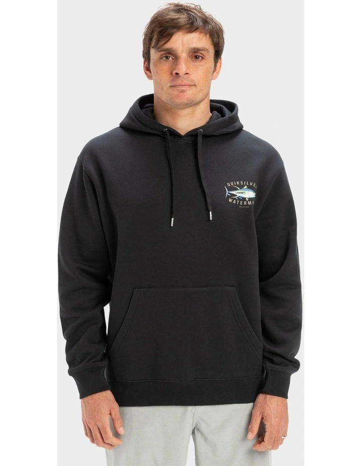 Yellow Fins Pullover Hoodie in Black image 1
