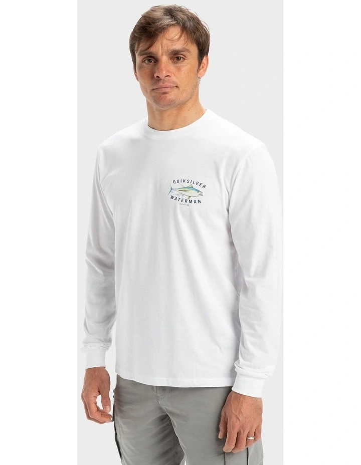 Fins Long Sleeve T-Shirt in White image 3