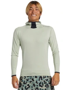 Highline Long Sleeve Upf 50 Hooded Rash Guard in Green