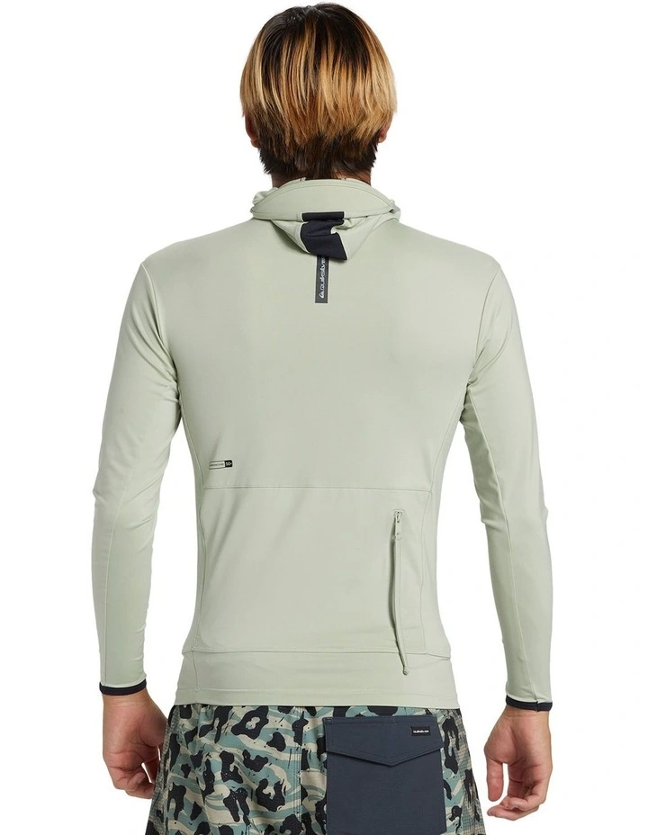 Highline Long Sleeve Upf 50 Hooded Rash Guard in Green image 2
