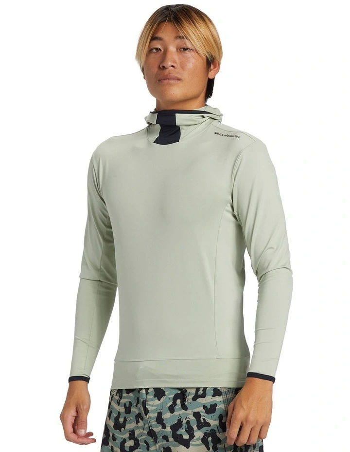 Highline Long Sleeve Upf 50 Hooded Rash Guard in Green image 3