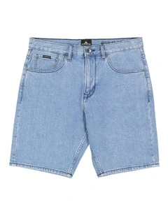 Aqua Cult Aged Denim Shorts in Blue