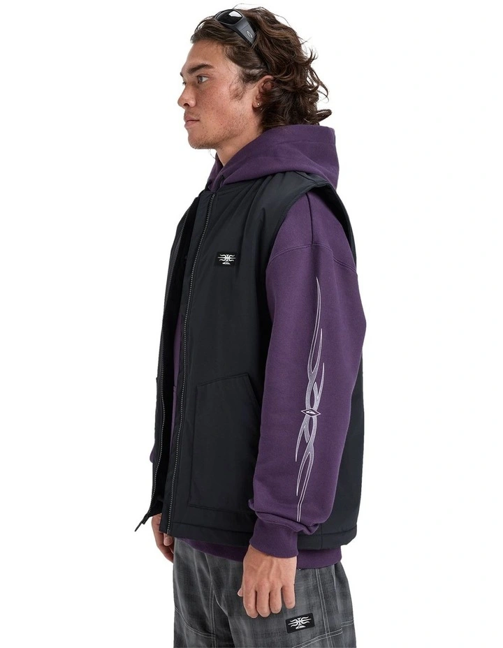 Wasted Gilet Insulated Jacket in Black image 3