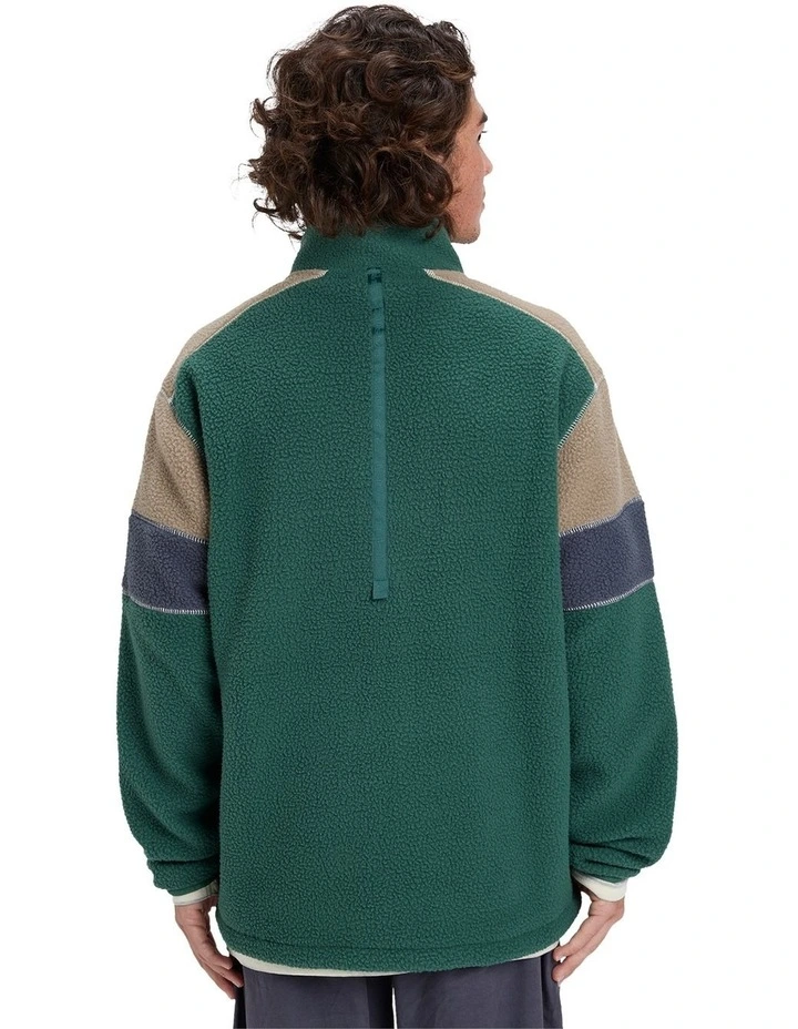 Clean Coast Block Fleece Jacket in Green image 2