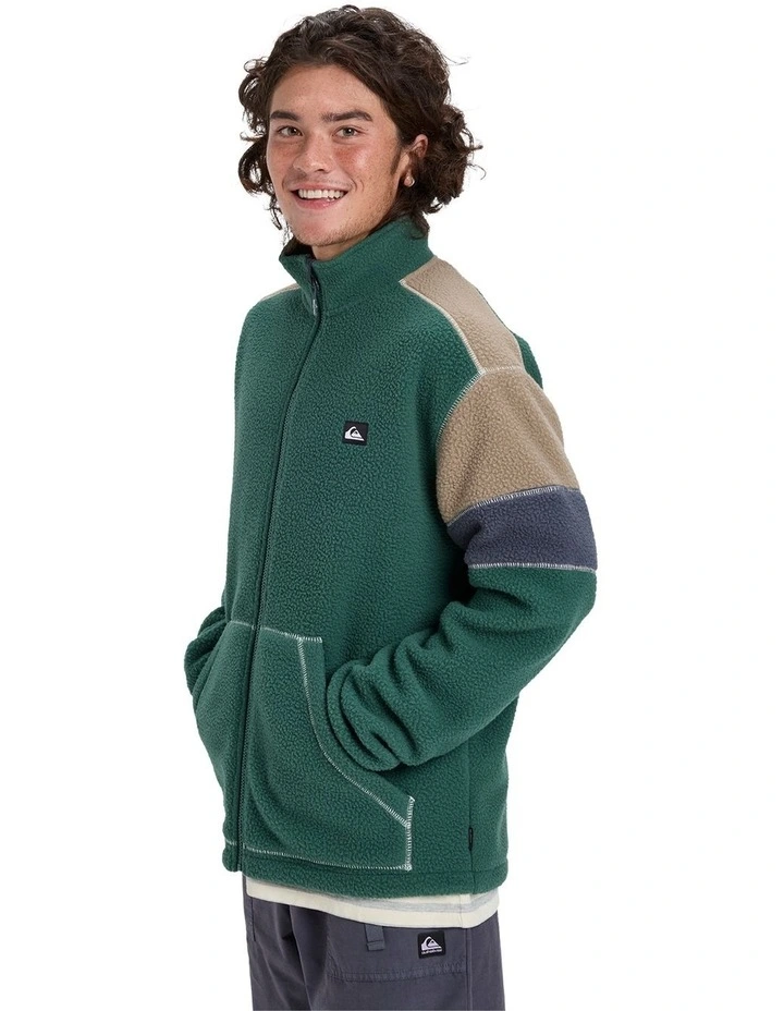 Clean Coast Block Fleece Jacket in Green image 3