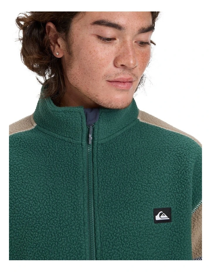 Clean Coast Block Fleece Jacket in Green image 4