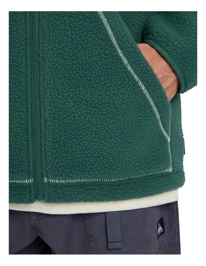 Clean Coast Block Fleece Jacket in Green image 5