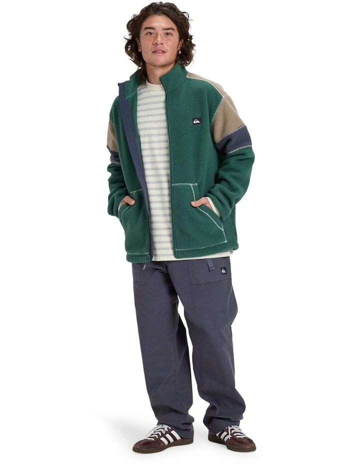 Clean Coast Block Fleece Jacket in Green image 6
