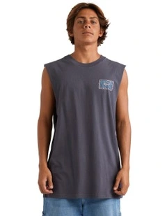 Twisted Tides Muscle Shirt in Blue