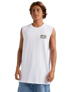 Twisted Tides Muscle Shirt in White