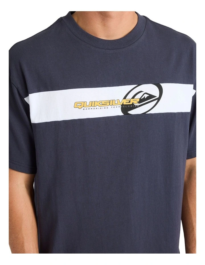 Tilt Panel Knit T-Shirt in Black image 4