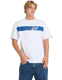 Tilt Panel Knit T-Shirt in White