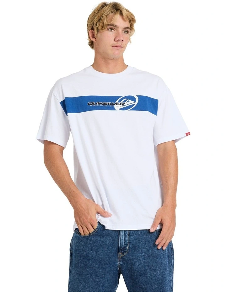 Tilt Panel Knit T-Shirt in White image 1