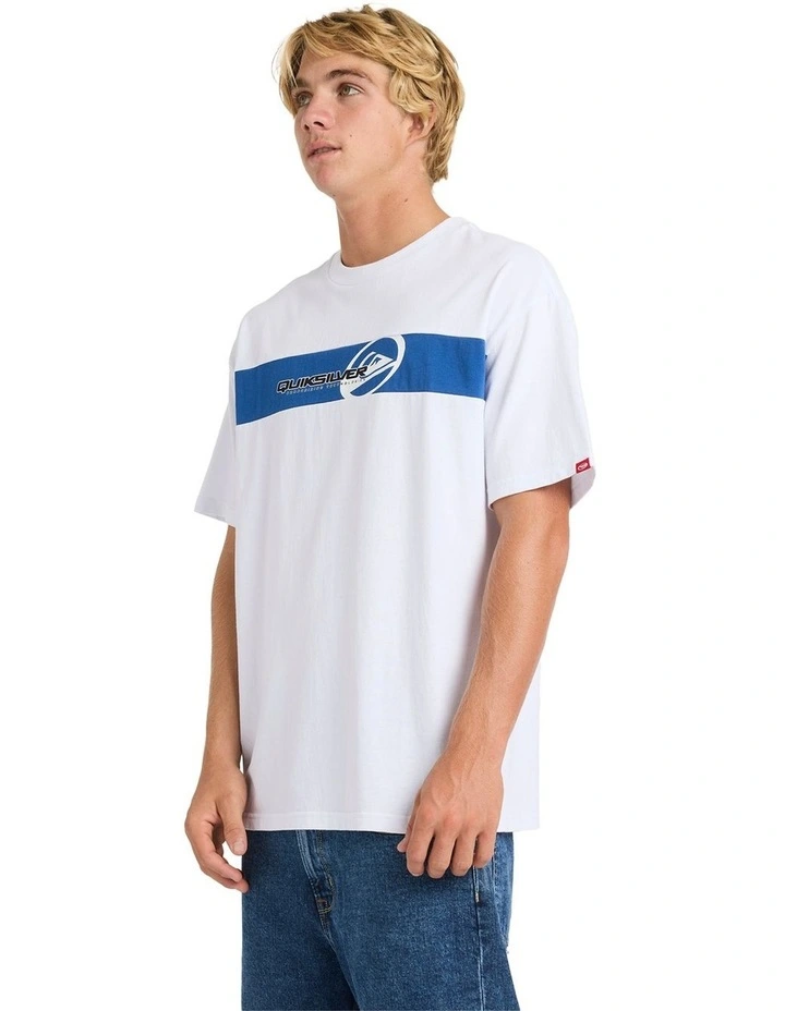 Tilt Panel Knit T-Shirt in White image 3