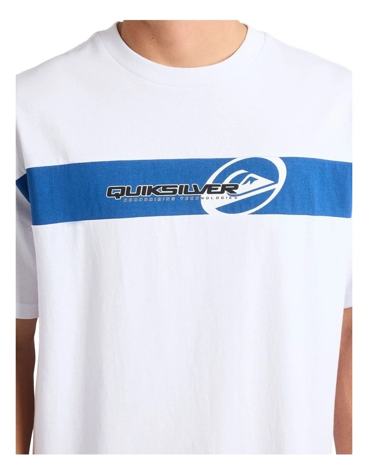 Tilt Panel Knit T-Shirt in White image 4