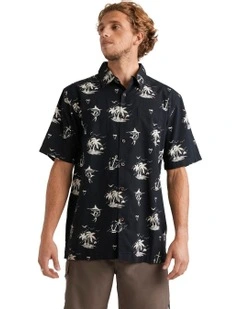 Horizon Haze Short Sleeve Shirt in Black
