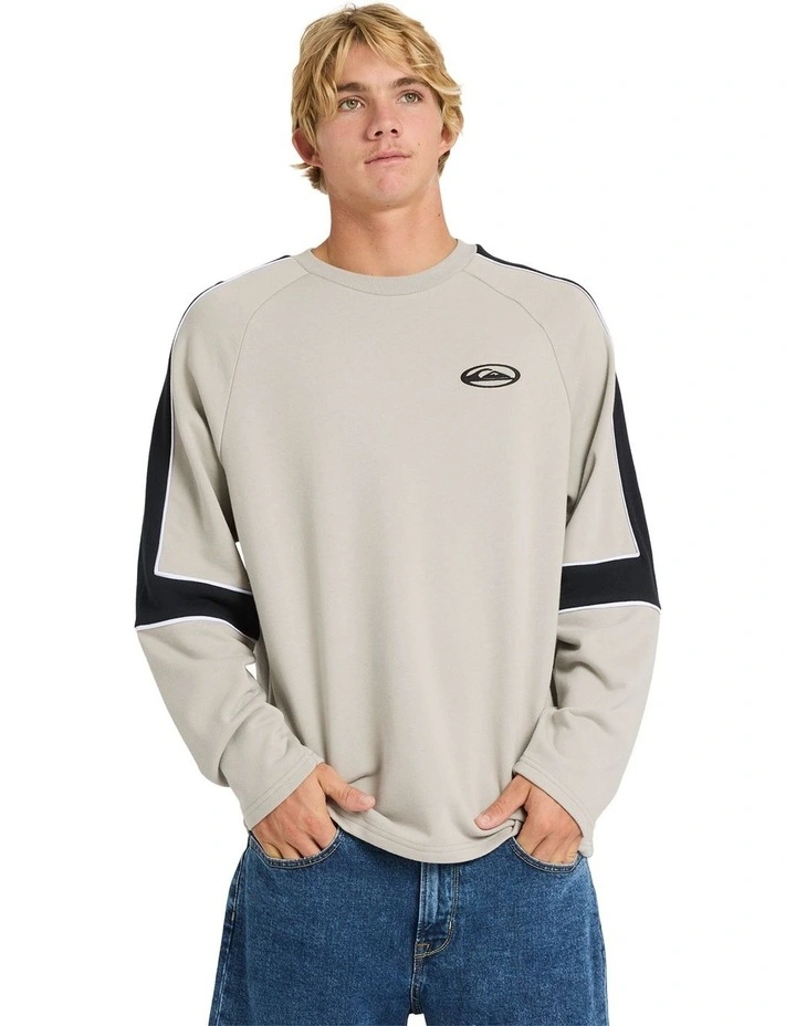 Saturn Panel Crew Neck Sweater in Beige image 1