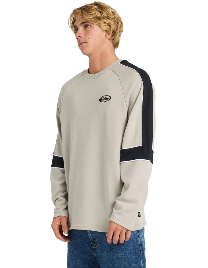 Saturn Panel Crew Neck Sweater in Beige image 3