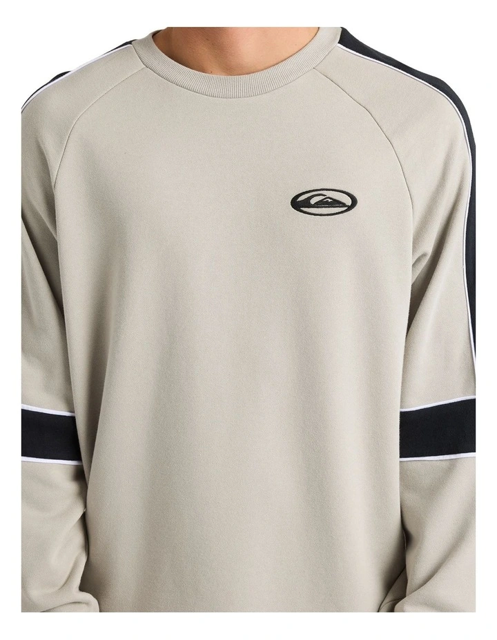 Saturn Panel Crew Neck Sweater in Beige image 4