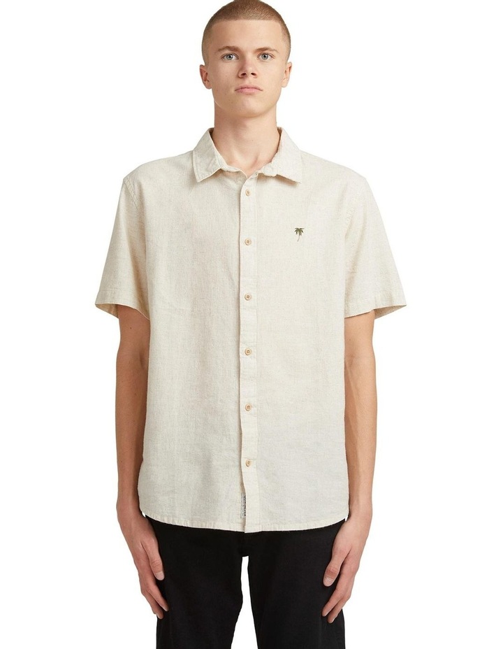Tassel Short Sleeve Shirt Oatmeal