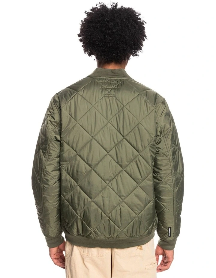 Mysto Bombie Quilted Bomber Jacket in Grape Leaf image 2