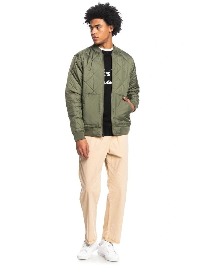 Mysto Bombie Quilted Bomber Jacket in Grape Leaf image 6