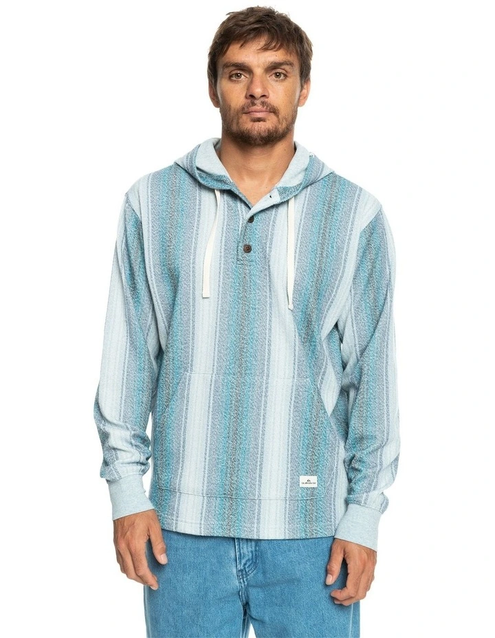Baja Henley Hoodie in Blue image 1