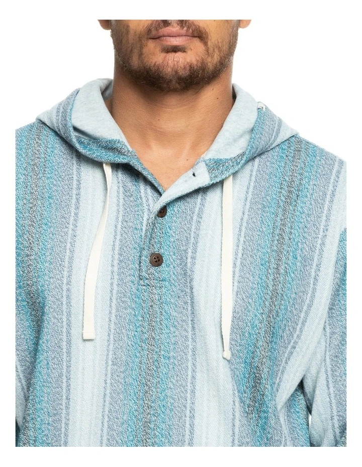 Baja Henley Hoodie in Blue image 3