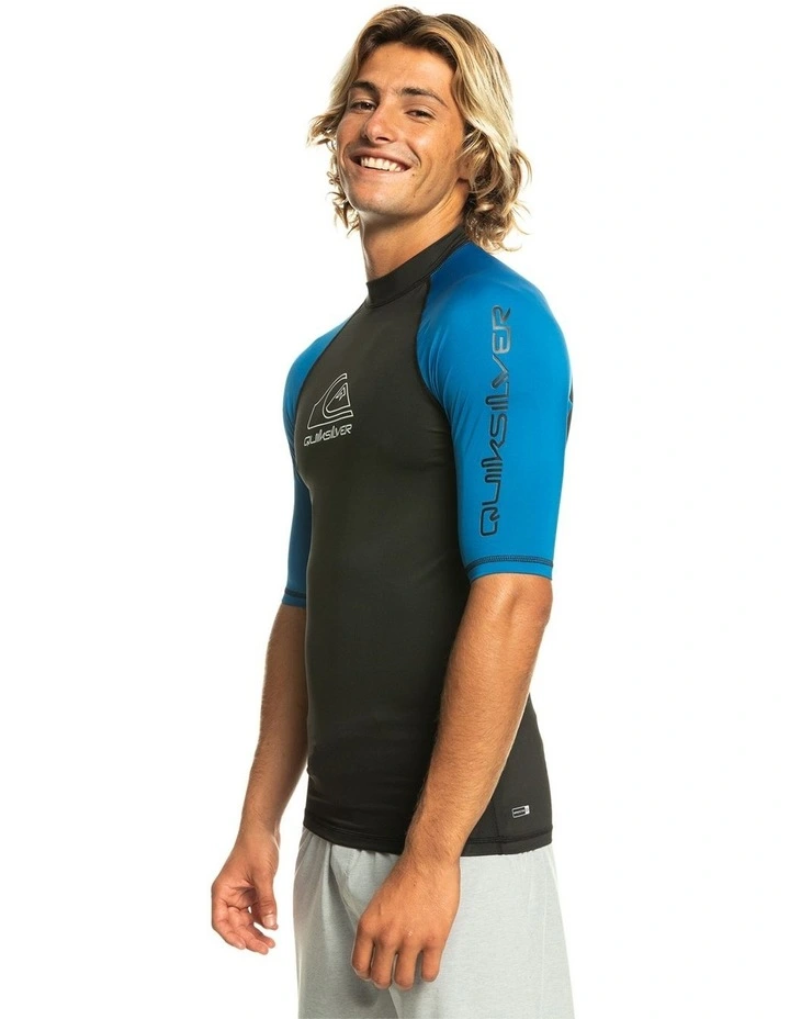 Quiksilver On Tour Short Sleeve Rash Vest in Blue MYER