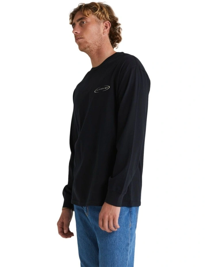 Saturn Skewed Long Sleeve T-Shirt in Black image 3