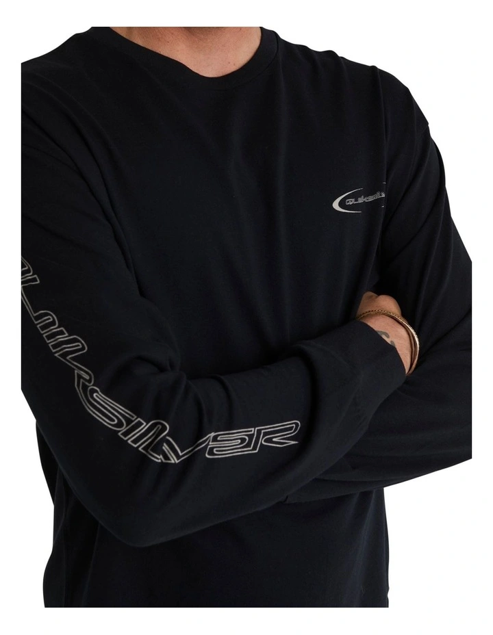 Saturn Skewed Long Sleeve T-Shirt in Black image 4