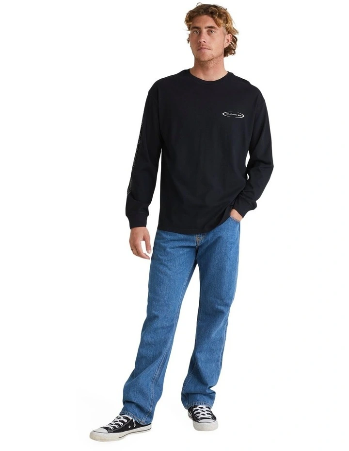 Saturn Skewed Long Sleeve T-Shirt in Black image 5