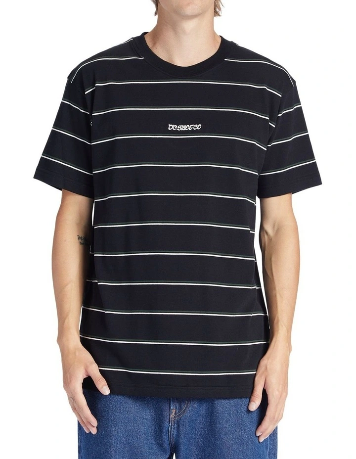 Kingpin Stripe T-shirt in Black image 1