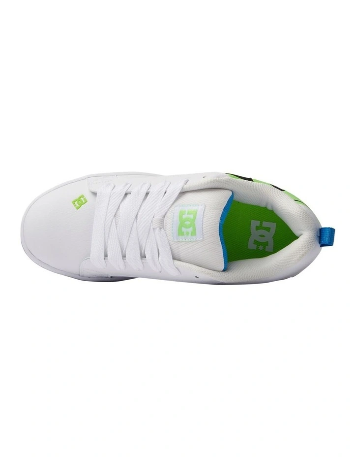 Court Graffik Shoes in White/Lime/Turquoise image 3