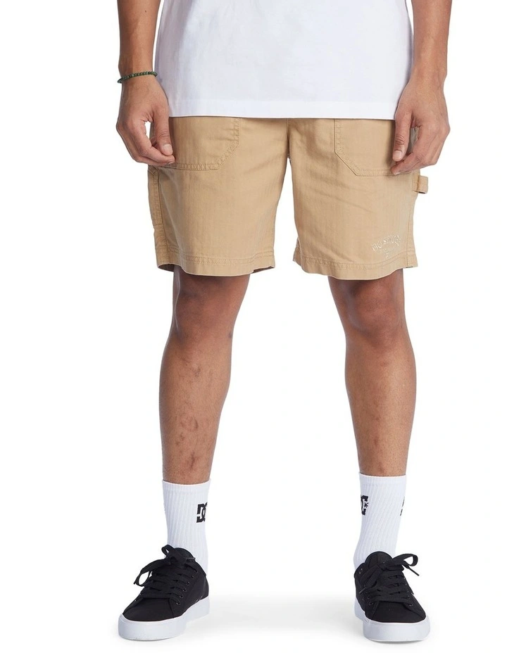 Mechanic Elasticated Shorts In Tan image 1