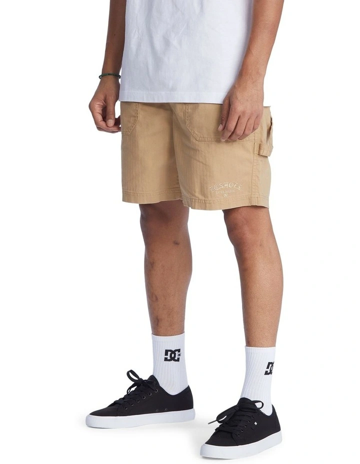 Mechanic Elasticated Shorts In Tan image 3