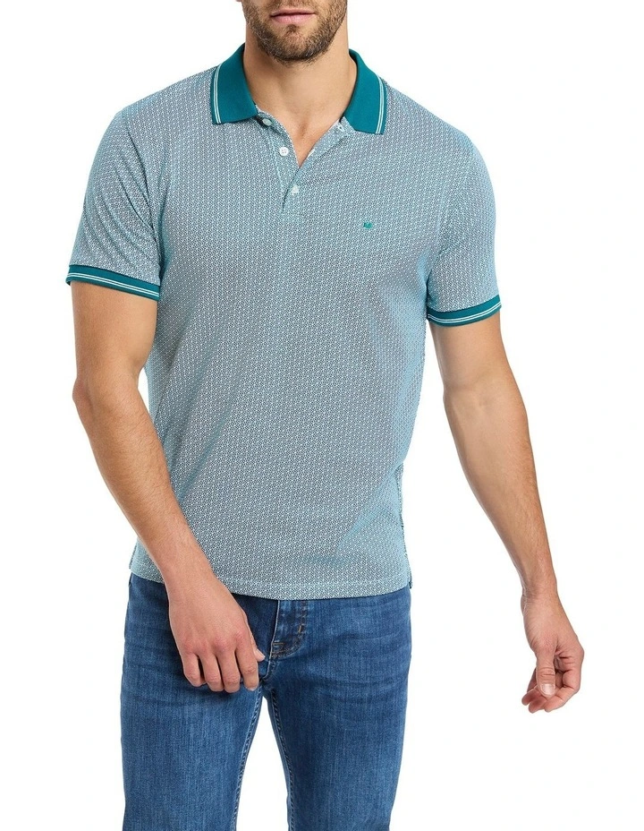 Evan Cotton Polo in Atlantic Multi image 1