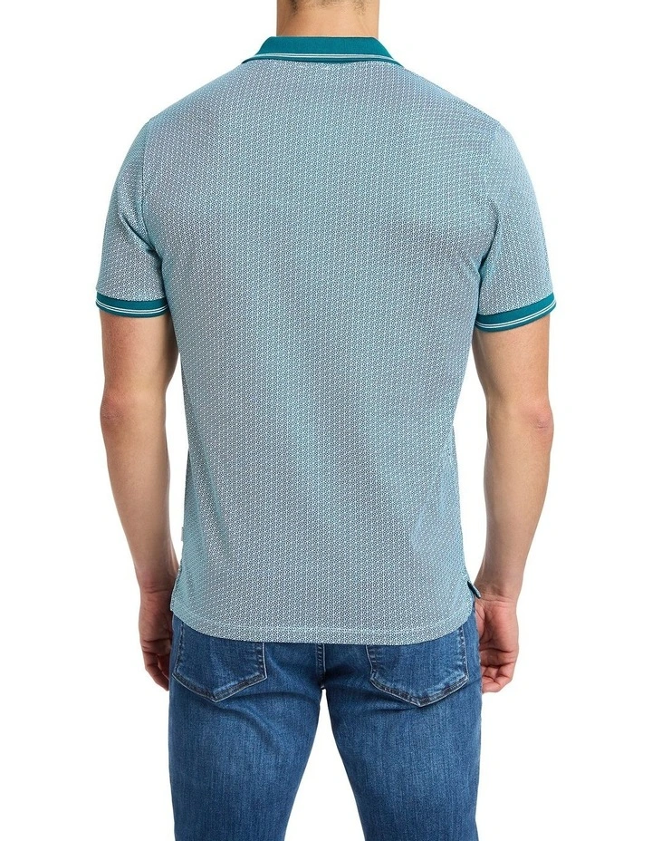 Evan Cotton Polo in Atlantic Multi image 3