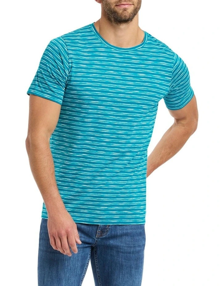 Sun Space Dye Tee in Atlantic Stripe image 1
