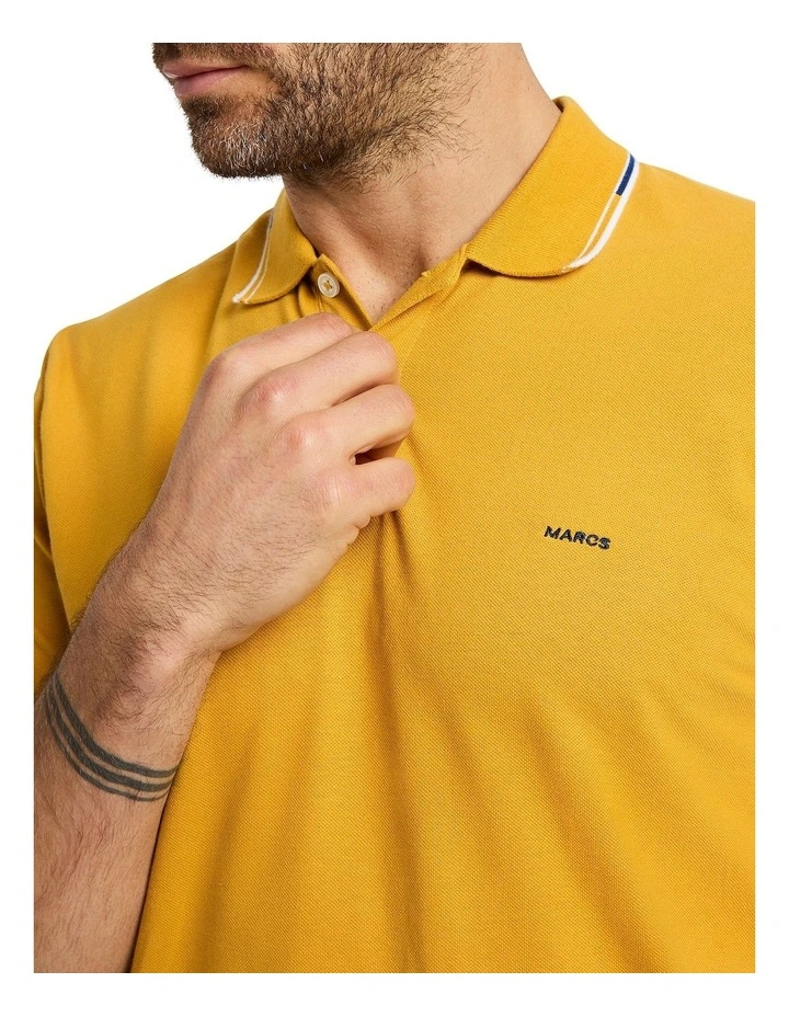 Alex Pique Polo in Honey Gold image 3
