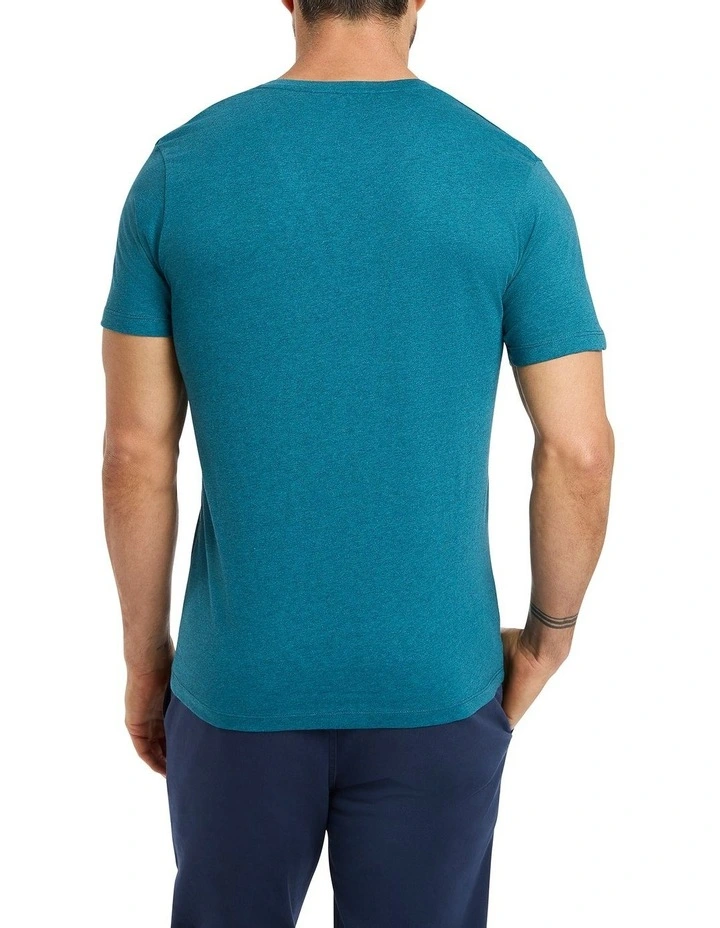Marle Arnie V Neck Tshirt in Atlantic Marle image 3