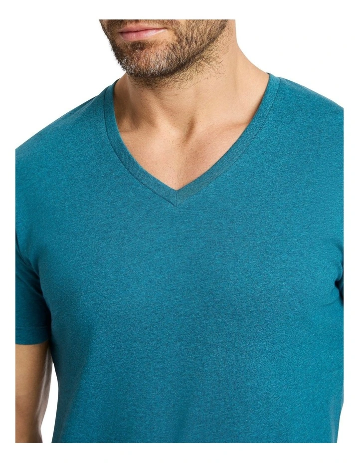 Marle Arnie V Neck Tshirt in Atlantic Marle image 4