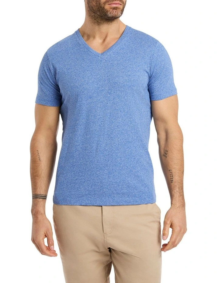 Marle Arnie V Neck Tshirt in Sapphire Marle image 1