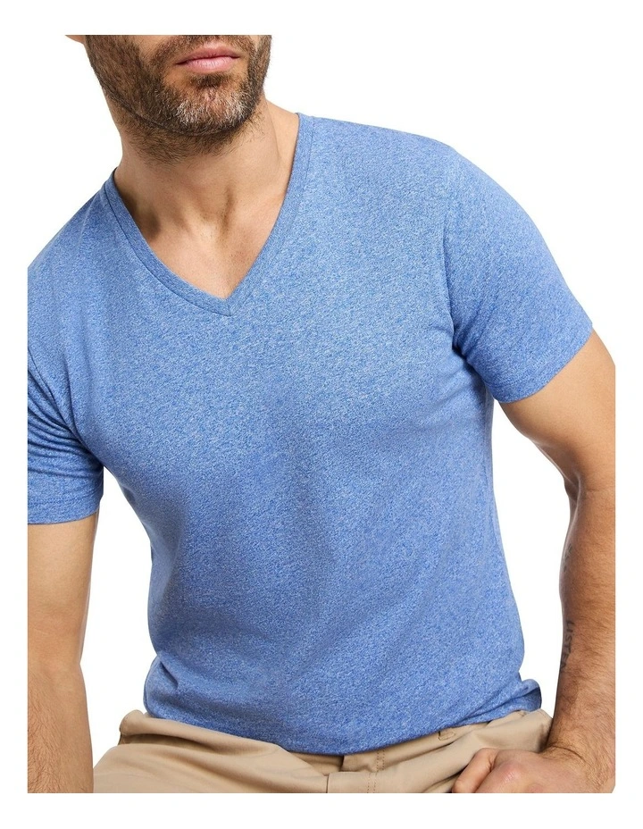 Marle Arnie V Neck Tshirt in Sapphire Marle image 4