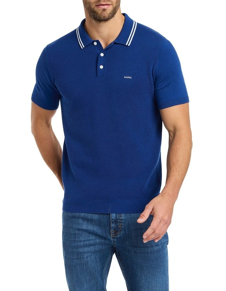 Eero Knit Polo in Sapphire image 1