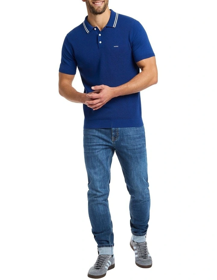 Eero Knit Polo in Sapphire image 2
