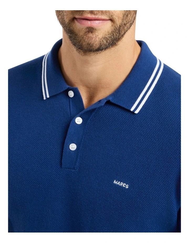 Eero Knit Polo in Sapphire image 4