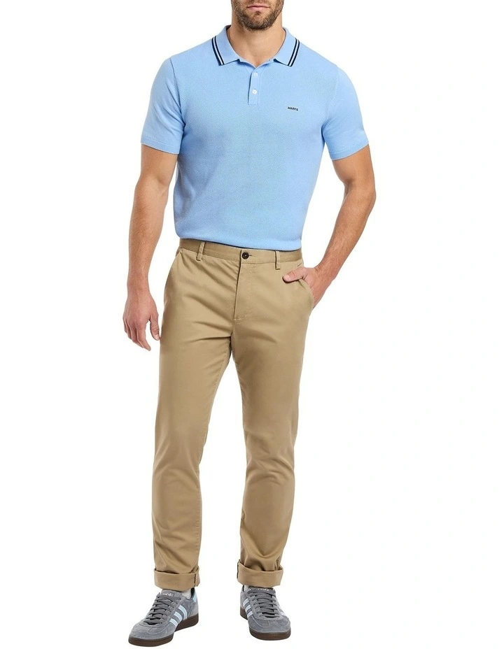 Eero Knit Polo in Sky image 2